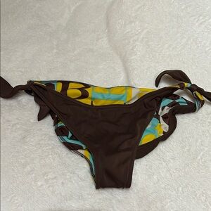 Bjorn Borg Brown Bikini Bottom with Yellow Accents
